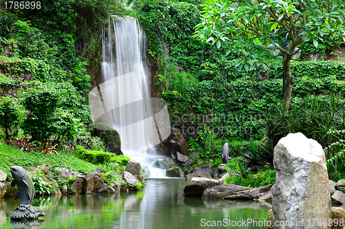 Image of waterfall in park