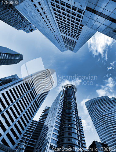 Image of Skyscrapers in blue tone