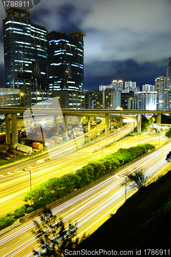 Image of traffic at night in city