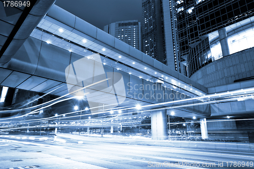 Image of futuristic urban city night traffic