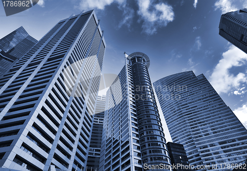 Image of Skyscrapers in blue tone