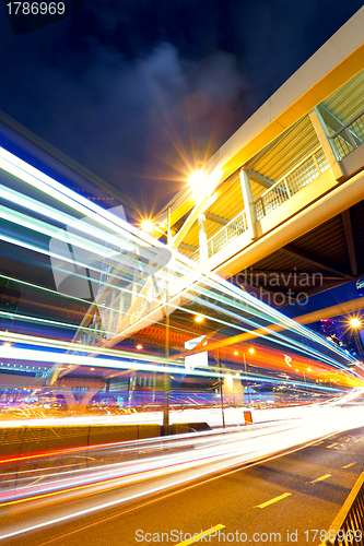 Image of futuristic urban city night traffic