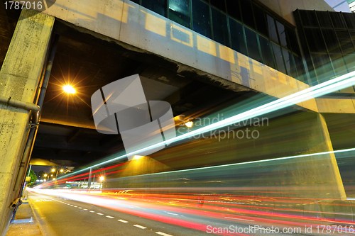 Image of traffic in city at night