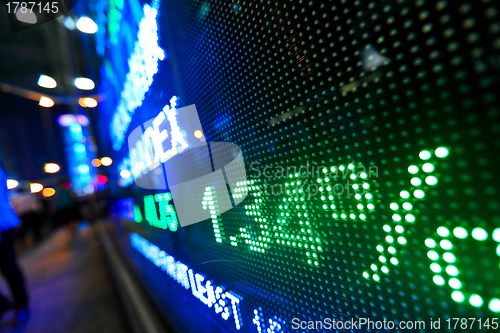 Image of stock market price display abstract