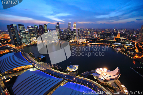 Image of Singapore cityscape at night