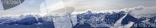 Image of Mountains panorama in evening
