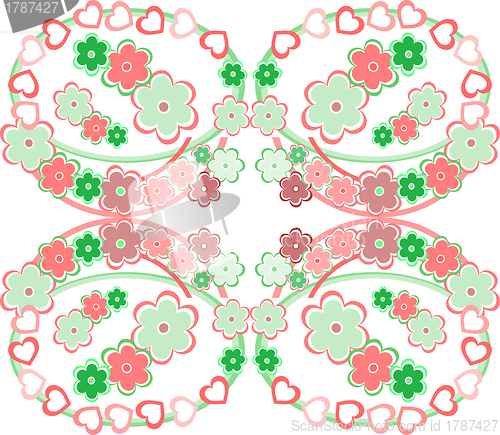 Image of Seamless flower pink retro background pattern
