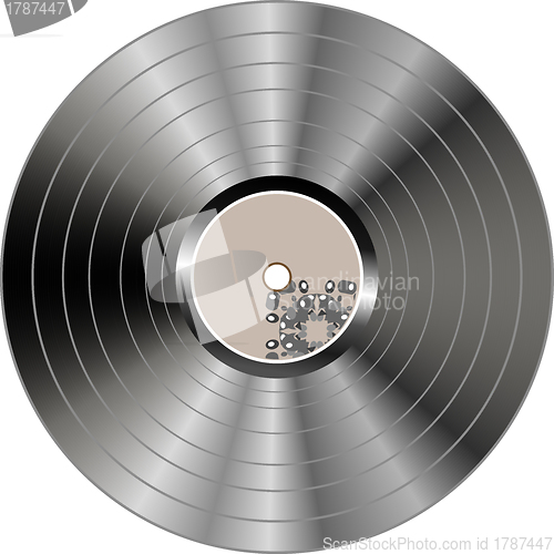 Image of Black vinyl record lp album disc isolated on white