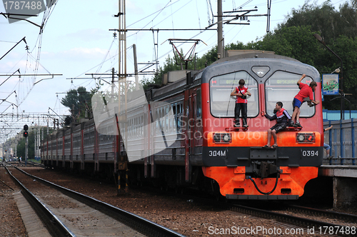 Image of Free-riders on the Commuter Train