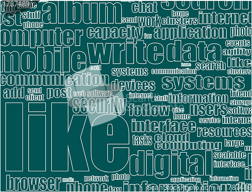 Image of Like - social media concept in word tag cloud