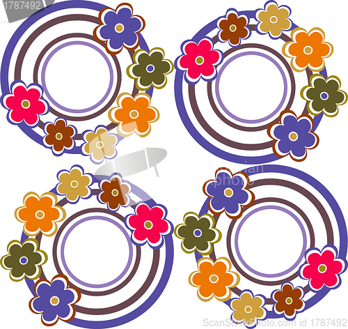 Image of Seamless background with circles in retro style