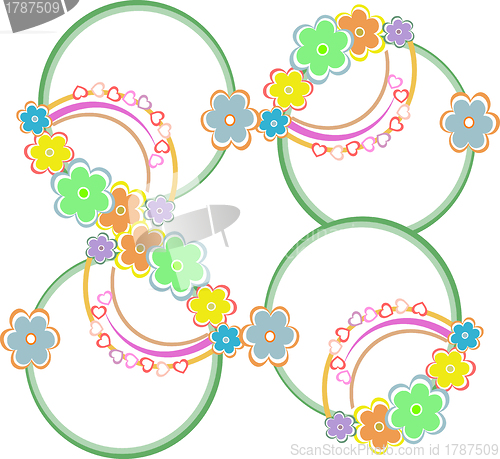 Image of Abstract seamless colorful background with flowers