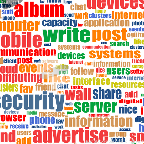 Image of Social media concept in tag cloud