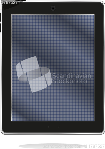 Image of black tablet pc with abstract blue screen