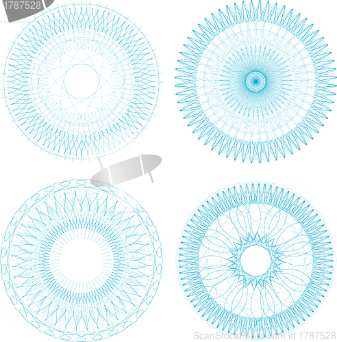 Image of round guilloche element for certificate, money design