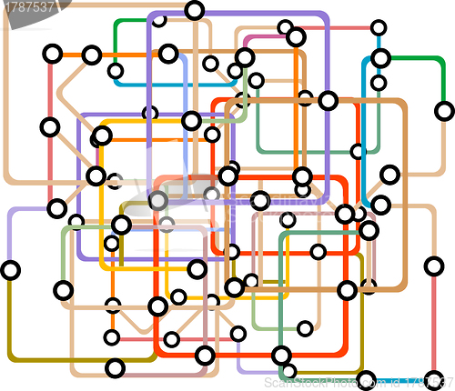 Image of Colorful abstract subway map. Vector