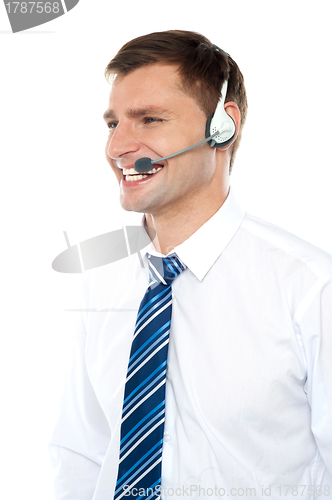 Image of Customer support executive assisting clients