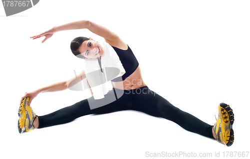Image of Sporty teenager doing flexibility exercises
