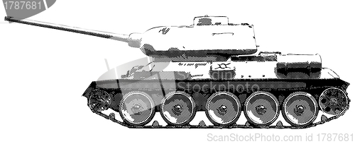 Image of Russian tank T 34 - drawing