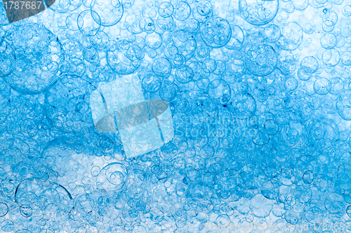 Image of Background of Blue Bubbles Foam