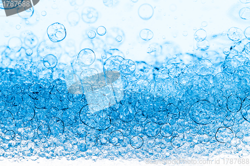 Image of Background of Blue Bubbles Foam