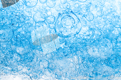 Image of Background of Blue Bubbles Foam