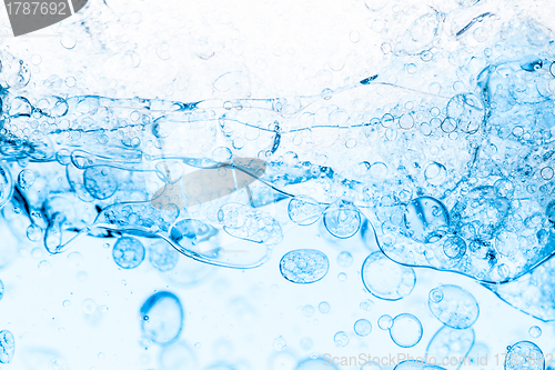 Image of Background of Blue Bubbles Foam