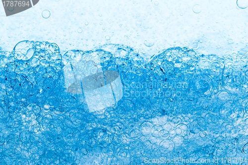 Image of Background of Blue Bubbles Foam