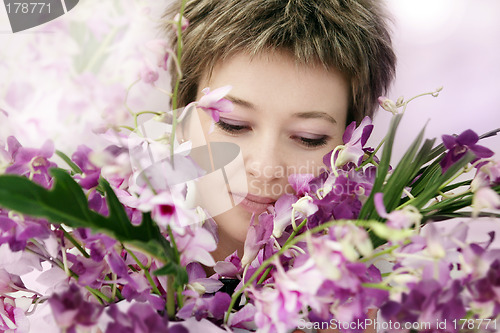 Image of Woman with flowers
