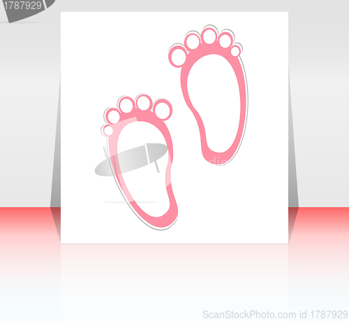 Image of baby girl announcement card. happy vector