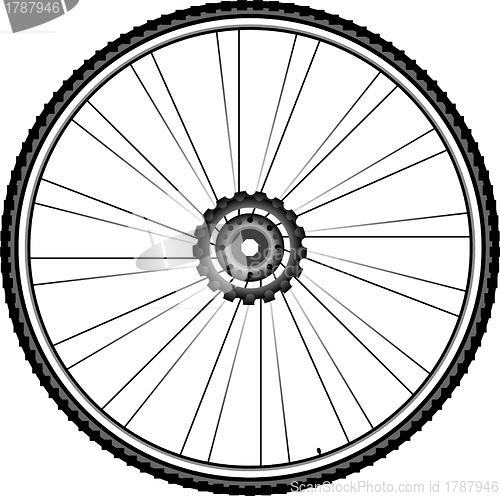 Image of Bike wheel - vector illustration isolated on white background