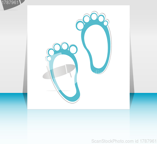 Image of baby boy announcement card. vector