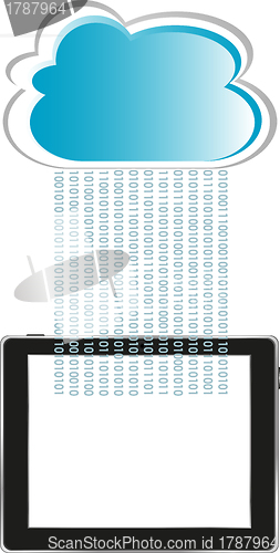 Image of Cloud-computing connection on the digital tablet pc
