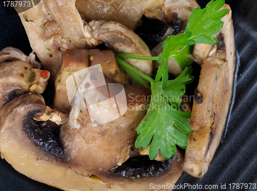 Image of Stack of Cooked Mushrooms