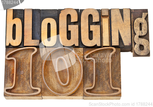 Image of blogging 101 in wood type
