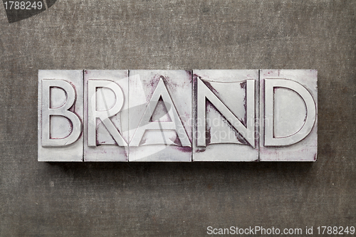 Image of brand word in metal type