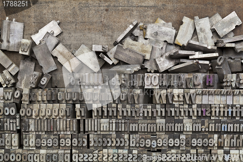 Image of metal letterpress printing blocks