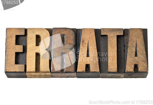 Image of errata word in wood type