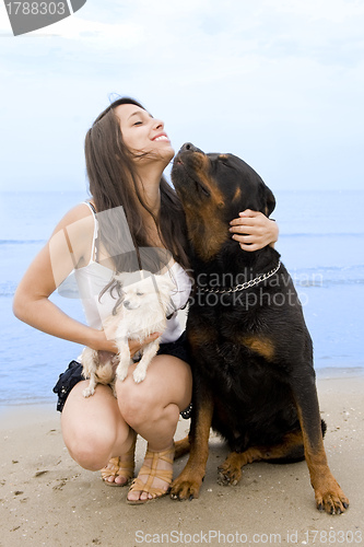 Image of girl and dogs