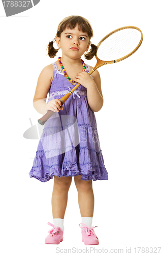 Image of Little girl with a badminton racket