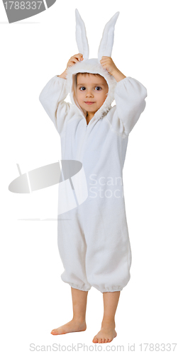 Image of Boy dressed as a rabbit standing