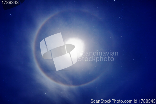 Image of Halo around the moon - photo