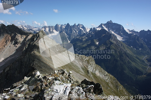 Image of Mountains on a sunny day, the resorts of the Caucasus