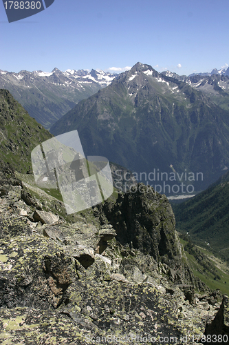 Image of Mountains on a sunny day, the resorts of the Caucasus