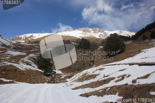 Image of Winter mountains on a sunny day, the resorts of the Caucasus