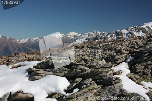 Image of Winter mountains on a sunny day, the resorts of the Caucasus