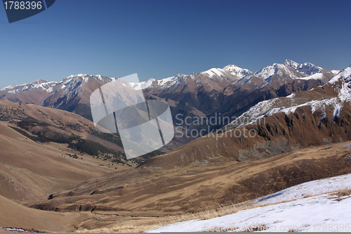 Image of Winter mountains on a sunny day, the resorts of the Caucasus