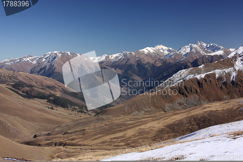 Image of Winter mountains on a sunny day, the resorts of the Caucasus