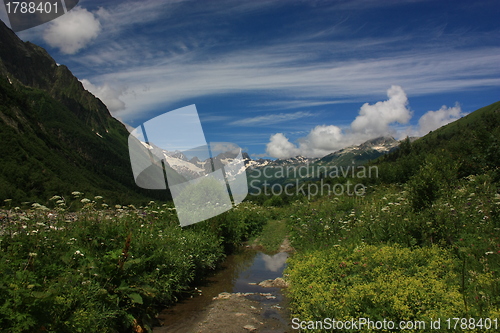 Image of Mountains on a sunny day, the resorts of the Caucasus