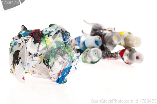Image of Crumpled paper isolated over white 